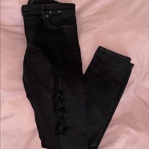 Express Distressed Black Jean Jeggings 12L